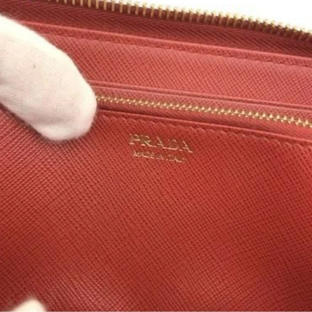 Prada Saffiano Leather Zip Around Wallet – Red - Picture 9 of 14